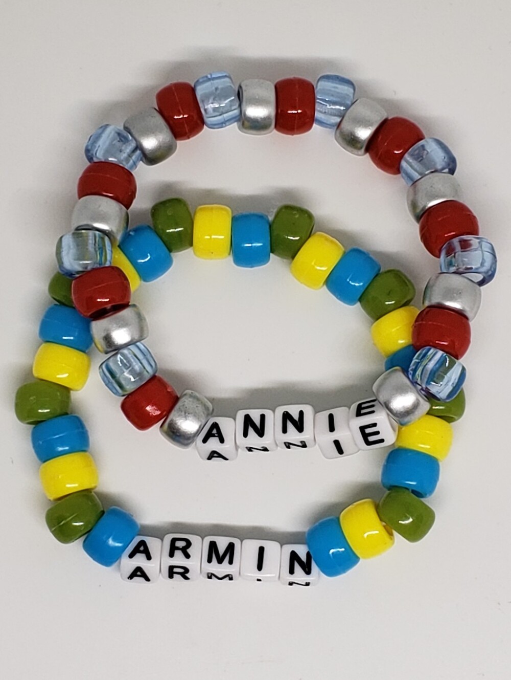 Handmade Beaded Attack On Titan Annie Armin Kandi Bracelet Set